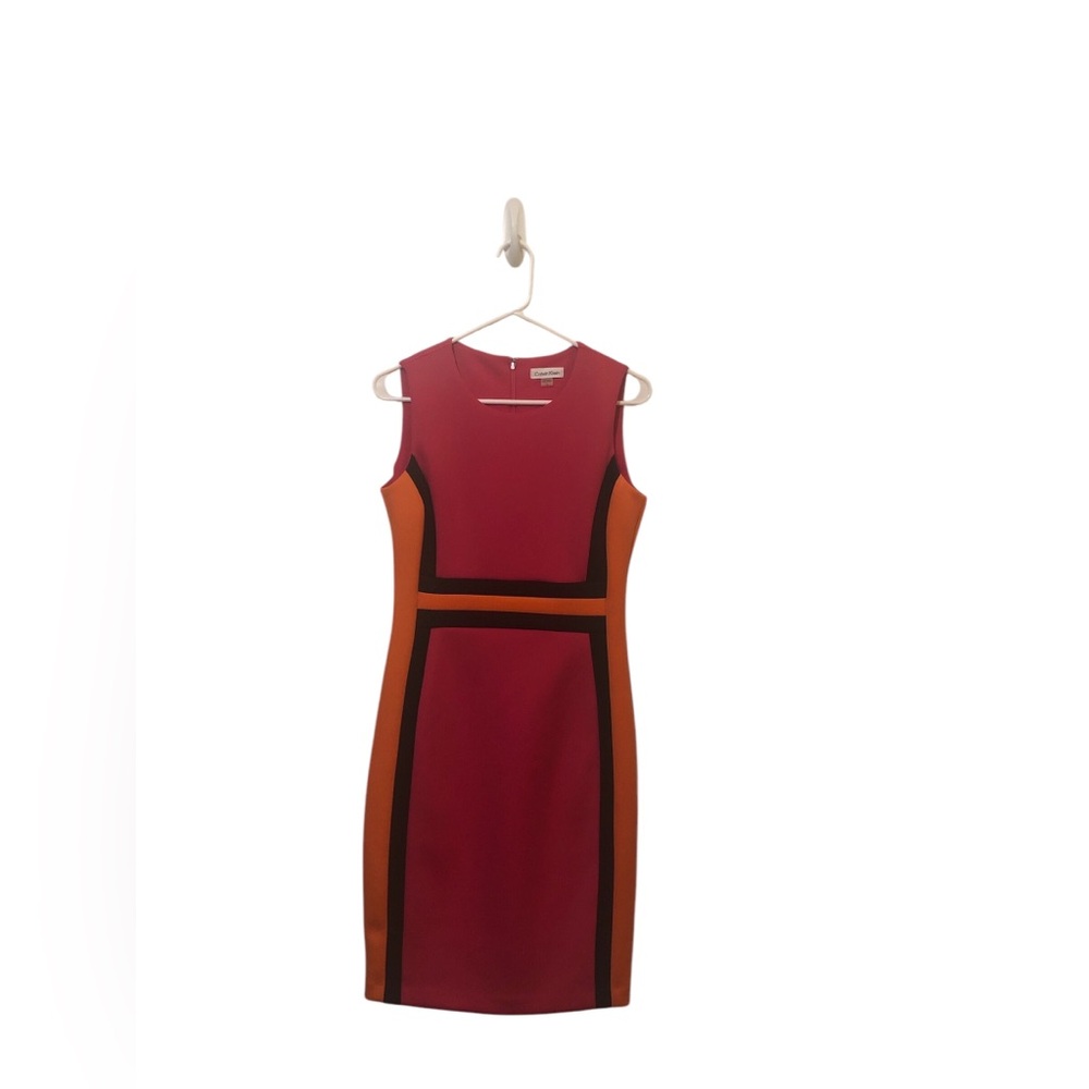 Calvin Klein ColorBlock sleeveless sheath dress. Size 8